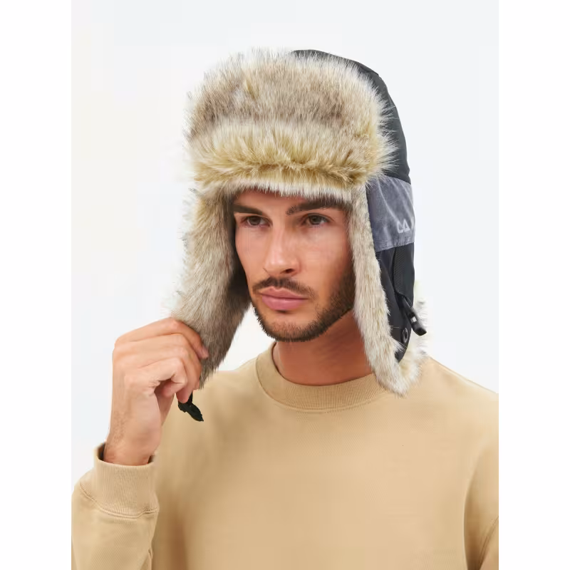 Шапка-ушанка Huntsman Канада, ткань Finlandia, серый/черный, размер 58-60