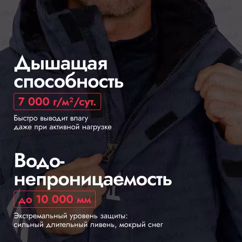 Костюм мужской Finntrail Outback 3753 DarkGrey, мембрана Hard-Tex, серый, размер 62-64 (XLK), 180-190  см