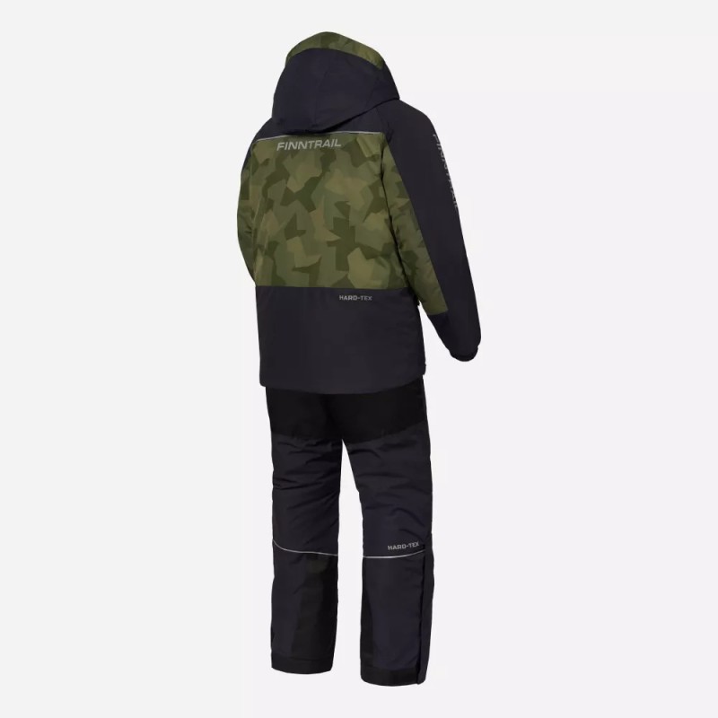 Коcтюм мужской Finntrail Nordy 3757 CamoShadowGreen, мембрана Hard-Tex, зеленый/черный, размер 50-52 (L), 175-185 см