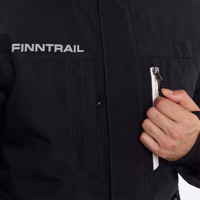 Коcтюм мужской Finntrail Powerman suit 3752 Graphite, мембрана Hard-tex, черный, размер 44-46 (S), 165-175 см