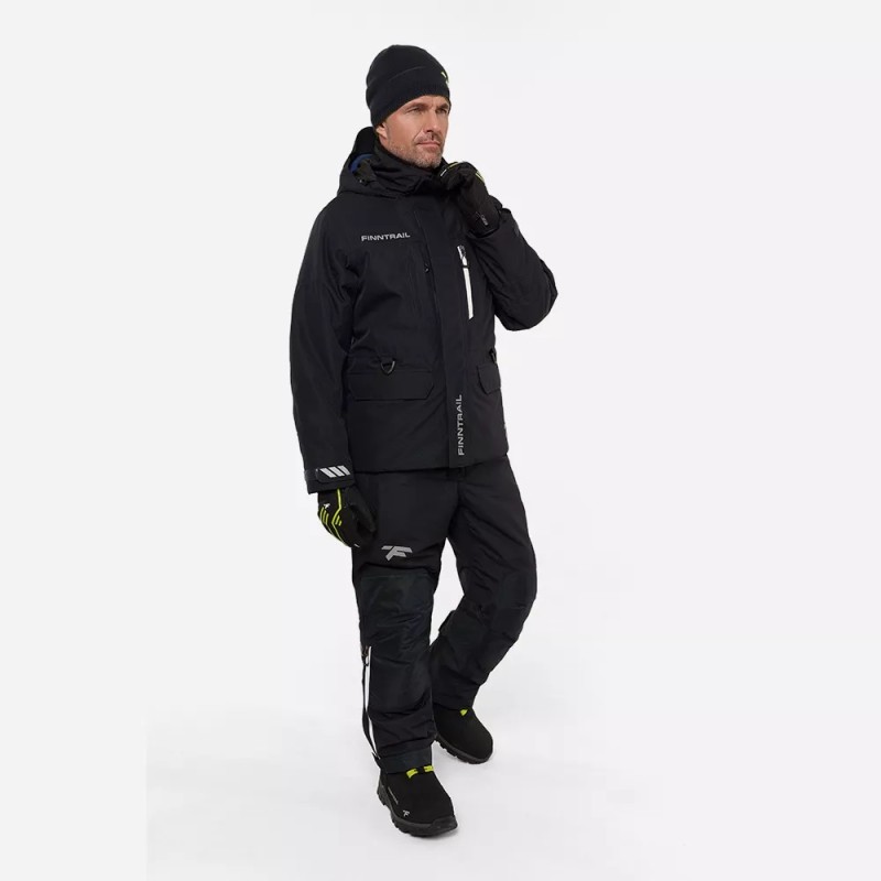 Коcтюм мужской Finntrail Powerman suit 3752 Graphite, мембрана Hard-tex, черный, размер 44-46 (S), 165-175 см