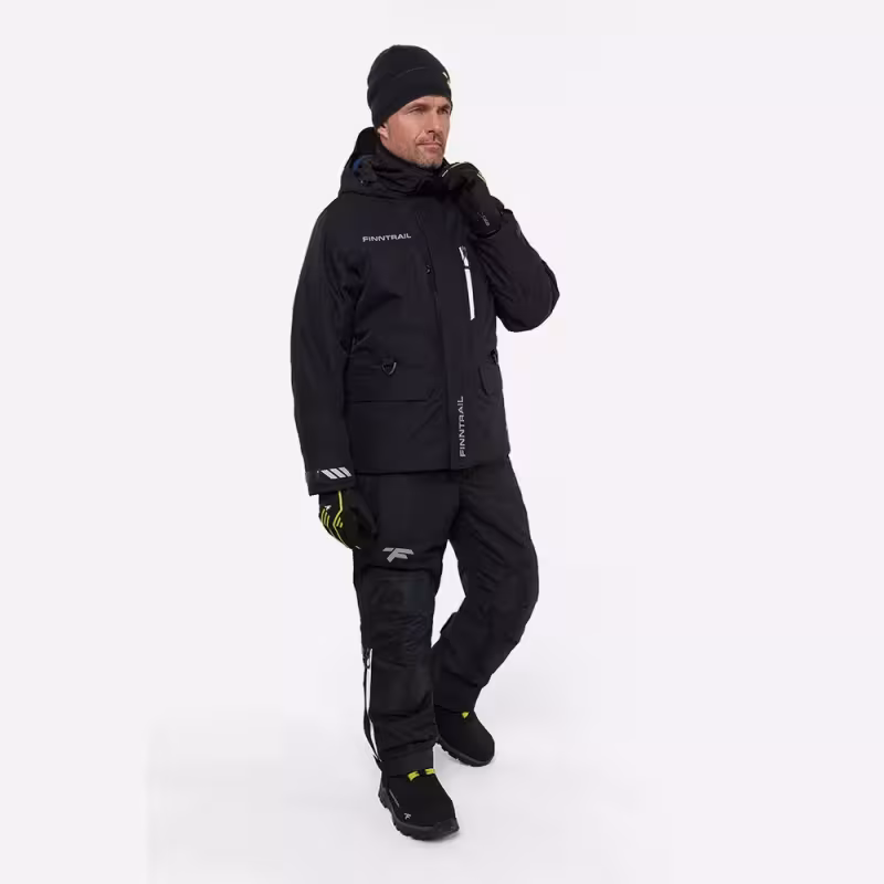 Коcтюм мужской Finntrail Powerman suit 3752 Graphite, мембрана Hard-tex, черный, размер 54-56 (MK), 170-180 см
