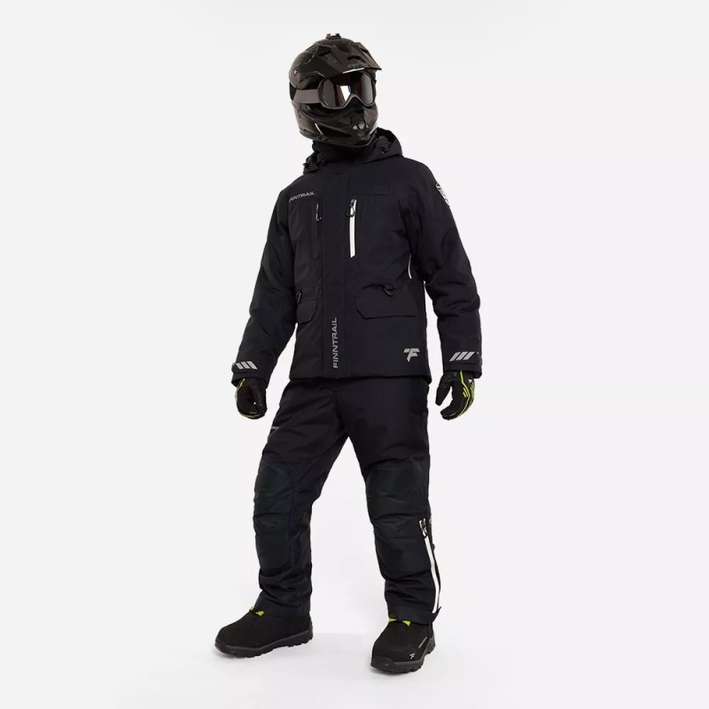 Коcтюм мужской Finntrail Powerman suit 3752 Graphite, мембрана Hard-tex, черный, размер 54-56 (XL), 180-190 см