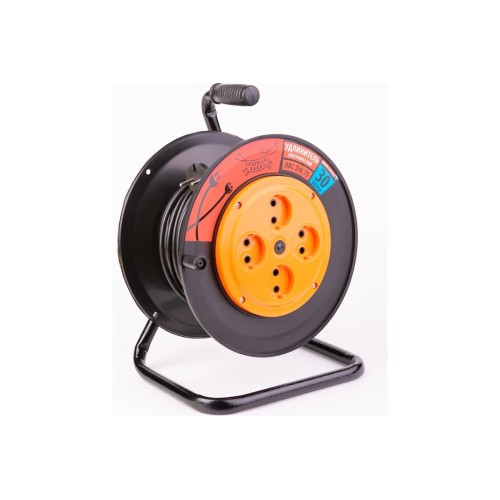 Удлинитель силовой четырехместный на катушке Рыжая такса УКП04-2608, (3,5 кВт, 30 м)