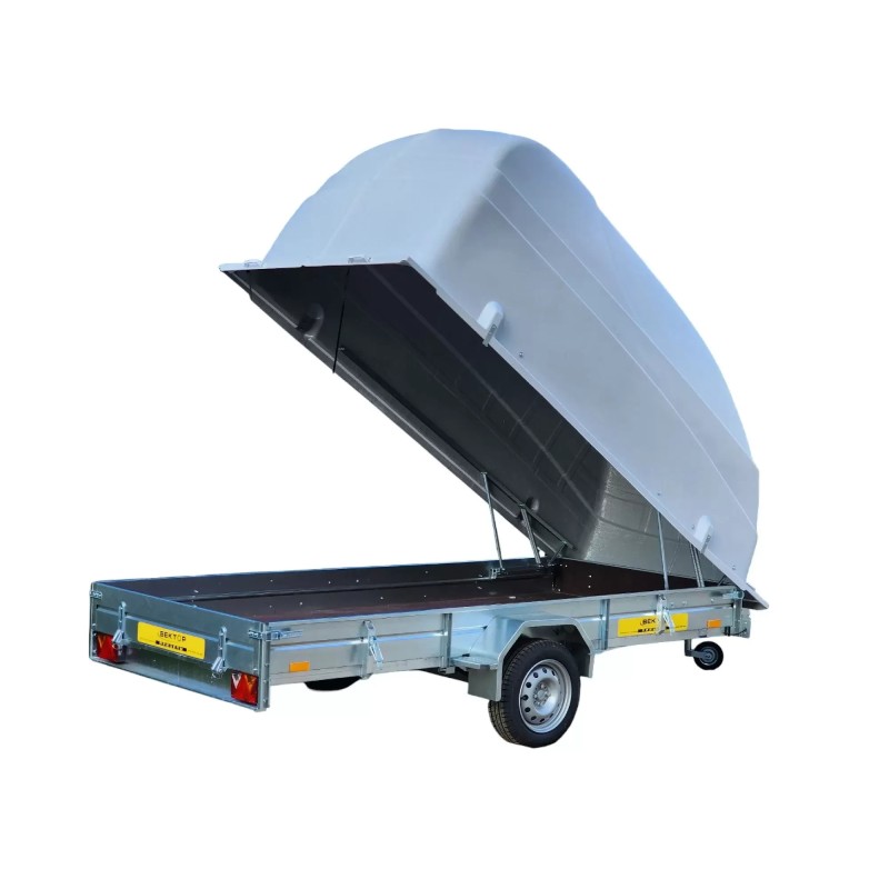 Прицеп бортовой одноосный Вектор ЛАВ 81011А с крышкой, высокий борт
