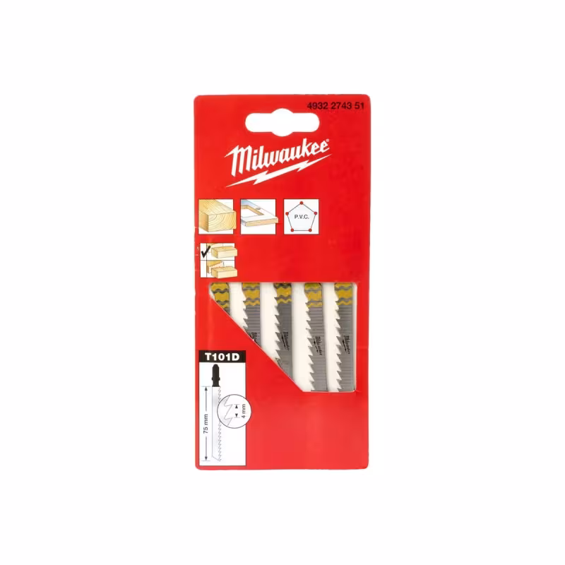 Набор пилок для лобзика по дереву Milwaukee T101D, 5 шт
