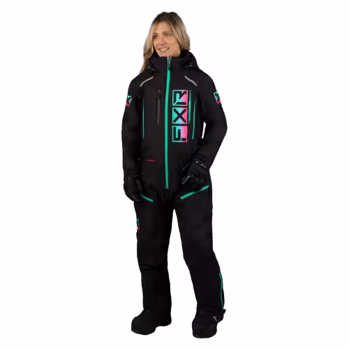 Комбинезон женский FXR Recruit F.A.S.T., мембрана HydrX Pro, черный/голубой, размер L
