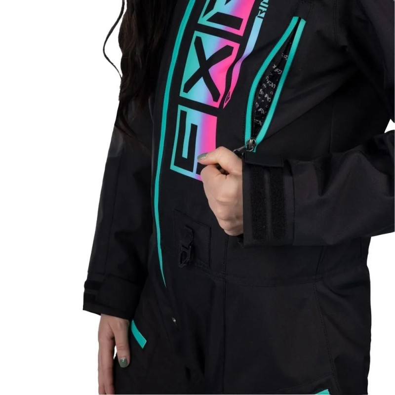 Комбинезон женский FXR Recruit F.A.S.T., мембрана HydrX Pro, черный/голубой, размер L