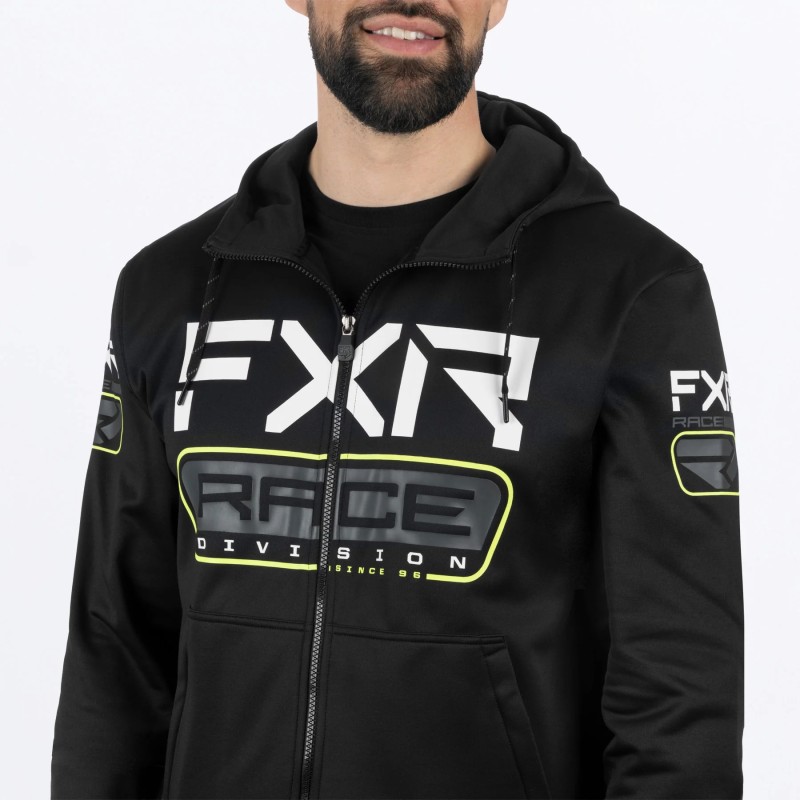 Толстовка FXR Race Div Tech Black/Hi Vis, Флис, черный/белый, размер M
