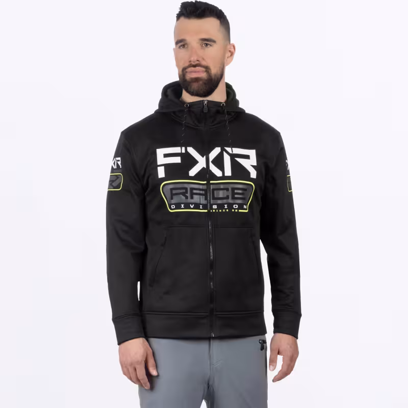 Толстовка FXR Race Div Tech Black/Hi Vis, Флис, черный/белый, размер L