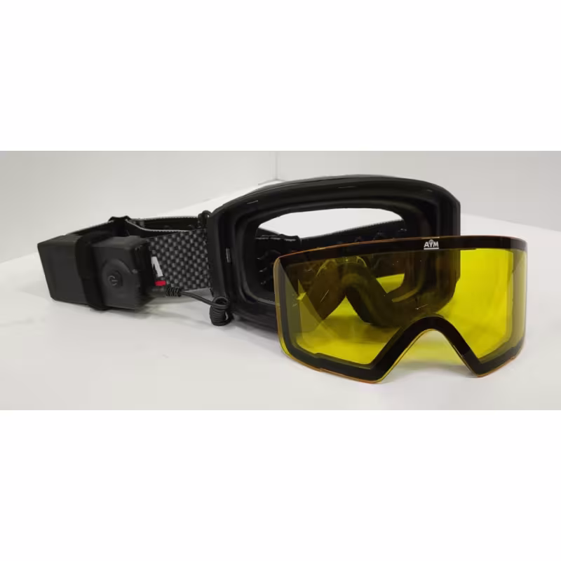 Мотоочки с подогревом AiM (Pro) Accu Heated Goggles Black Matt 31-105, черный матовый/желтый