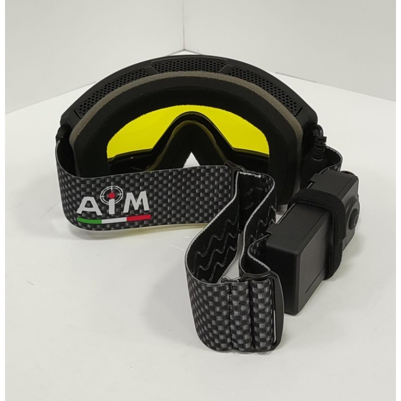 Мотоочки с подогревом AiM (Pro) Accu Heated Goggles Black Matt 31-105, черный матовый/желтый