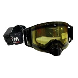 Мотоочки с подогревом AiM (PRO) Accu Heated Black Glossy 31-104, черный глянцевый/желтый