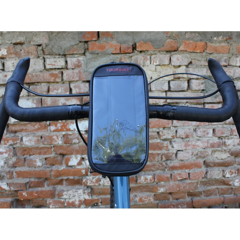 Велосумка на вынос руля Protect 777-124, с отделением для смартфона, черный