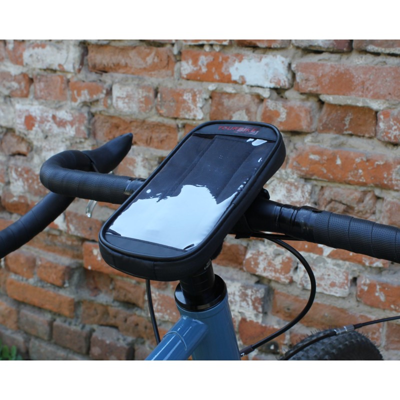 Велосумка на вынос руля Protect 777-124, с отделением для смартфона, черный