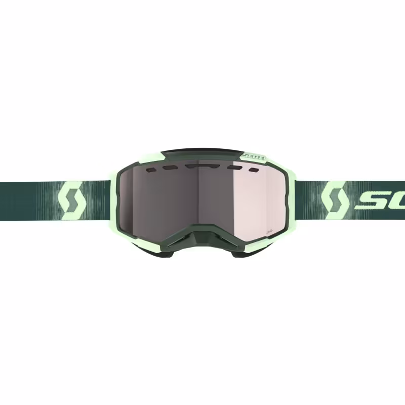 Мотоочки Scott Fury Snow Cross Dark Green/Mint Green/Enhancer Silver Ch, черный/зеленый