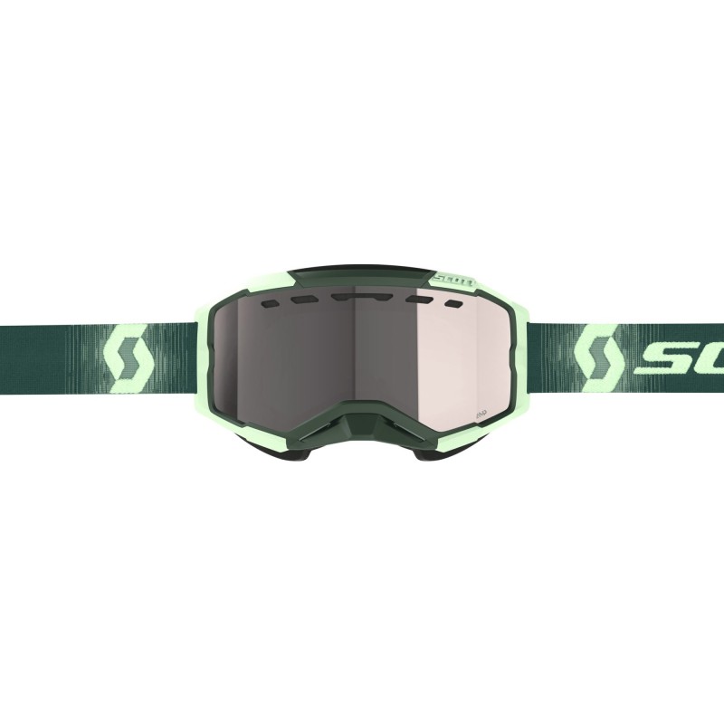 Мотоочки Scott Fury Snow Cross Dark Green/Mint Green/Enhancer Silver Ch, черный/зеленый