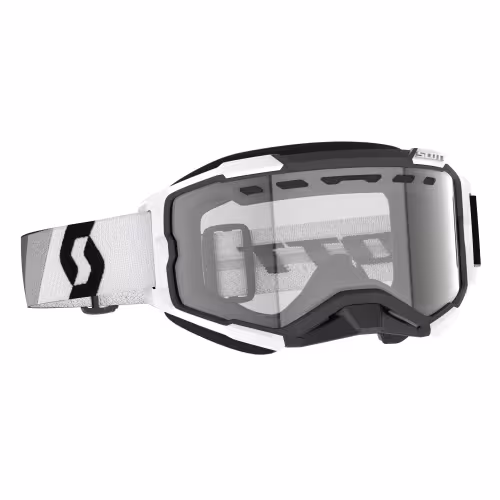 Мотоочки Scott Fury Snow Cross Premium Black/White/Clear, белый/черный