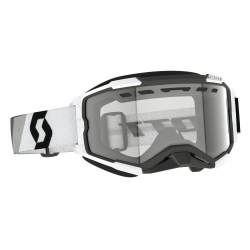 Мотоочки Scott Fury Snow Cross Premium Black/White/Clear, белый/черный