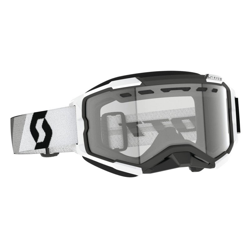 Мотоочки Scott Fury Snow Cross Premium Black/White/Clear, белый/черный