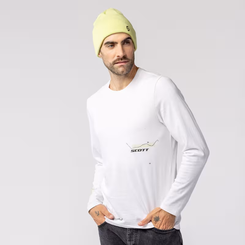 Лонгслив мужской Scott S.E.A Graphic LS, хлопок, белый, размер М, 165-170 см