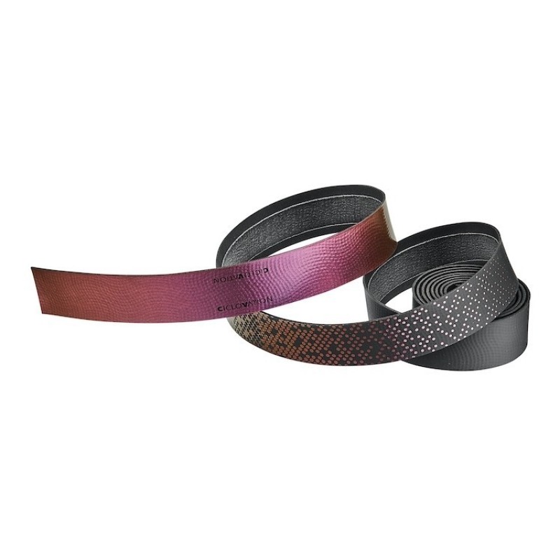 Обмотка руля Ciclovation Leather Touch Metallic Chameleon Phoenix Red, 2000х30 мм, хамелеон/черный/красный