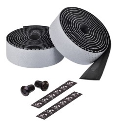 Обмотка руля Ciclovation Leather Touch Fusion Reflective, 2000x30 мм, серый/черный