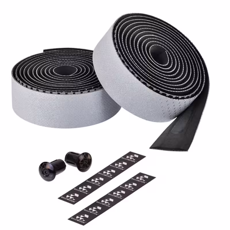 Обмотка руля Ciclovation Leather Touch Fusion Reflective, 2000x30 мм, серый/черный