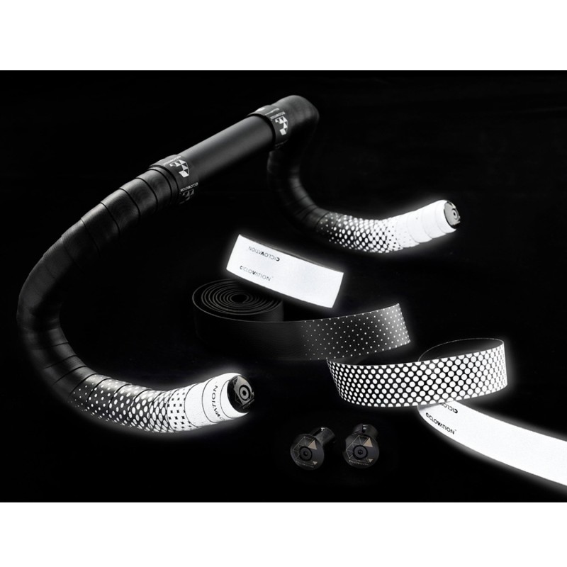 Обмотка руля Ciclovation Leather Touch Fusion Reflective, 2000x30 мм, серый/черный