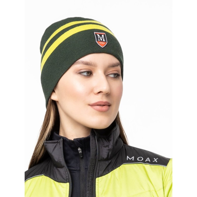 Шапка Moax Tradition Sport stripe 23575M/480, зеленый/желтый, размер 58