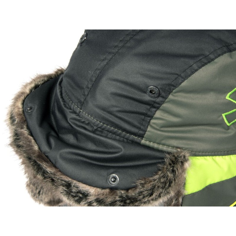 Шапка-ушанка Norfin Discovery LE, Nortex Breathable, черный/зеленый, размер L