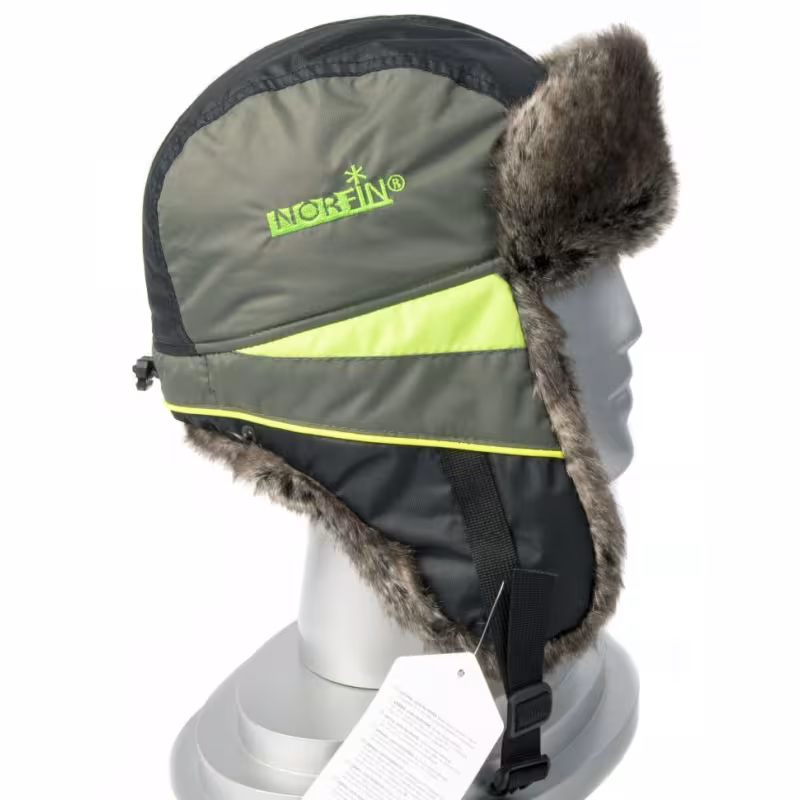 Шапка-ушанка Norfin Discovery LE, Nortex Breathable, черный/зеленый, размер XL