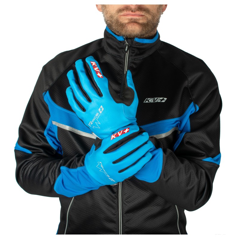 Перчатки KV+ Race Cross Country Gloves, мембрана, синий/черный, размер L