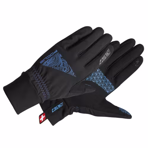 Перчатки KV+ Focus Pro Wind Tech, мембрана, черный/голубой, размер XL