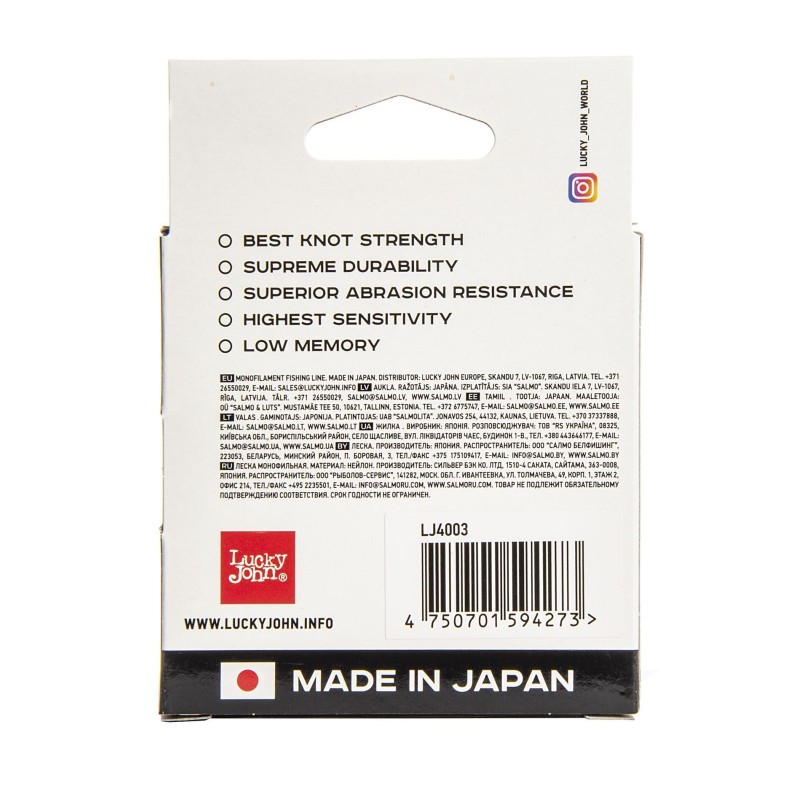 Леска монофильная зимняя Lucky John Basara Clear 030, 0.14 мм, 30 м