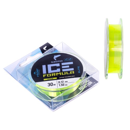 Леска монофильная зимняя Salmo Elite Ice Formula Fluo Yellow 030, 0.12 мм, 30 м
