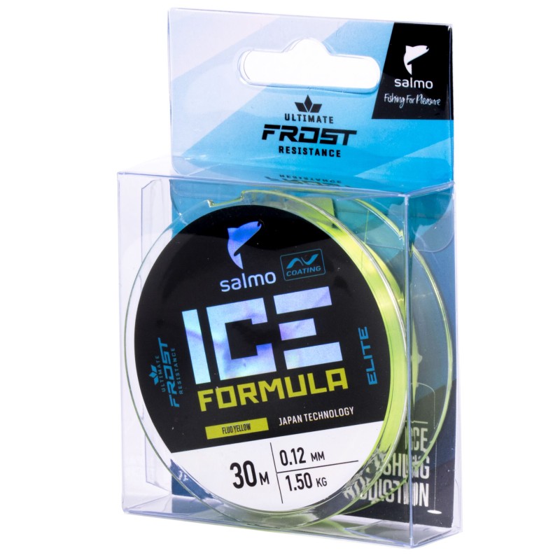 Леска монофильная зимняя Salmo Elite Ice Formula Fluo Yellow 030, 0.12 мм, 30 м