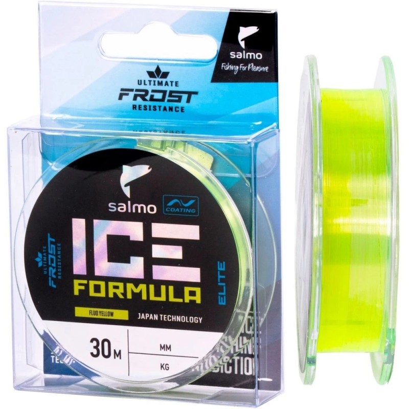Леска монофильная зимняя Salmo Elite Ice Formula Fluo Yellow 030, 0.14 мм, 30 м