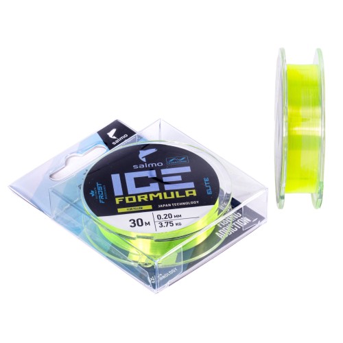 Леска монофильная зимняя Salmo Elite Ice Formula Fluo Yellow 030, 0.20 мм, 30 м
