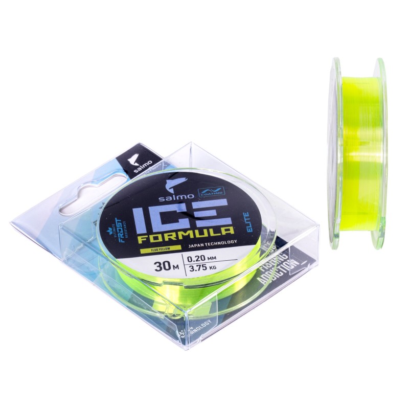 Леска монофильная зимняя Salmo Elite Ice Formula Fluo Yellow 030, 0.20 мм, 30 м
