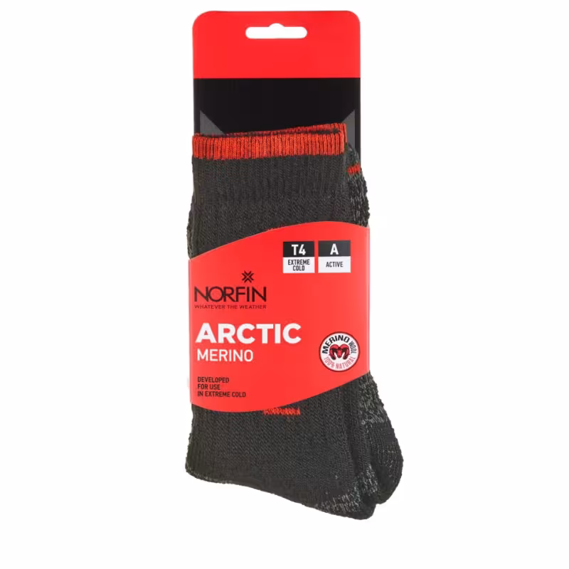 Термоноски Norfin T4A Arctic Merino Crew, черный, размер 39-41 (М)