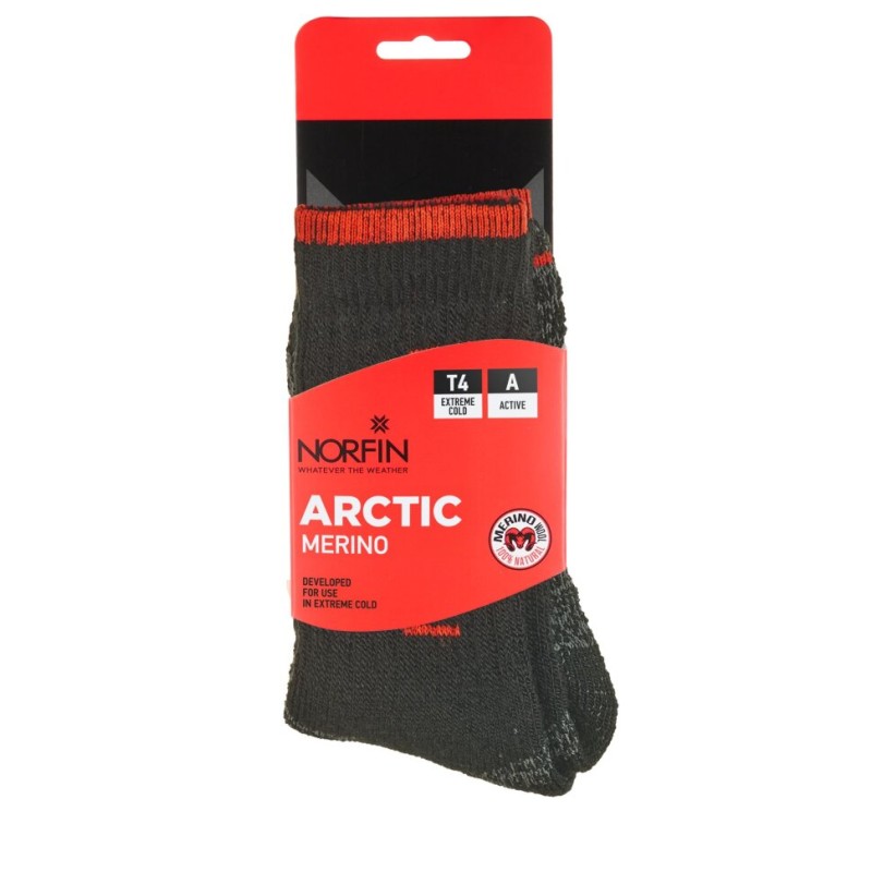 Термоноски Norfin T4A Arctic Merino Crew, черный, размер 42-44 (L)