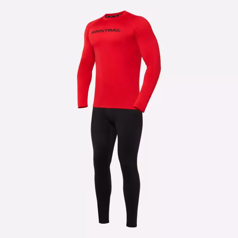 Комплект термобелья мужской Finntrail Tactic 6307, черный/красный, размер XXL
