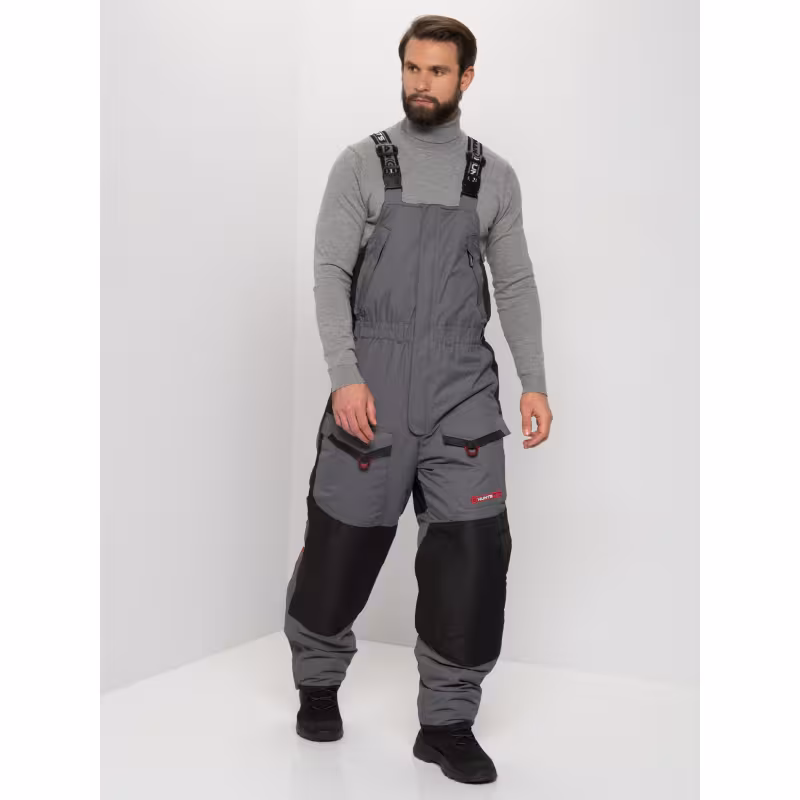 Костюм мужской Huntsman (Восток) Siberia, Breathable, серый/черный,  размер 52-54, 182-188 см