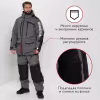 Костюм мужской Huntsman (Восток) Siberia, Breathable, серый/черный, размер 52-54, 182-188 см