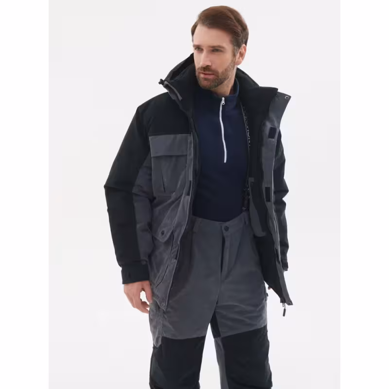 Костюм мужской Huntsman (Восток) Канада, ткань Финляндия, цвет cерый/черный, размер 44-46, 170-176 см