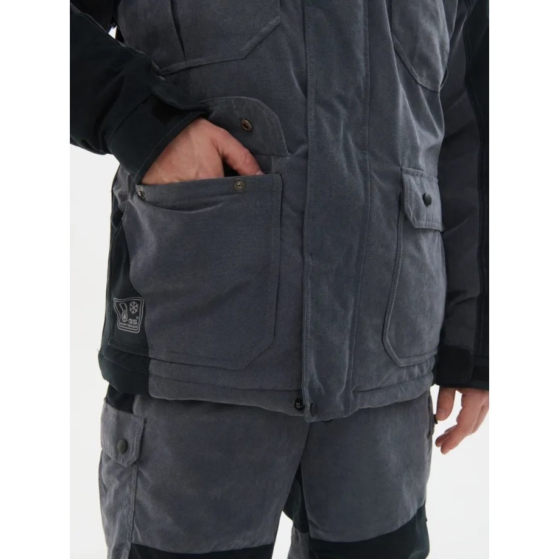 Костюм мужской Huntsman (Восток) Канада, ткань Финляндия, цвет cерый/черный, размер 44-46, 170-176 см