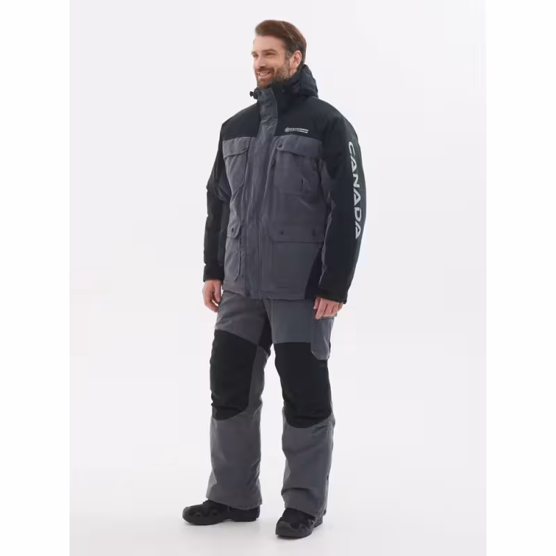 Костюм мужской Huntsman (Восток) Канада, ткань Финляндия, цвет cерый/черный, размер 48-50, 170-176 см