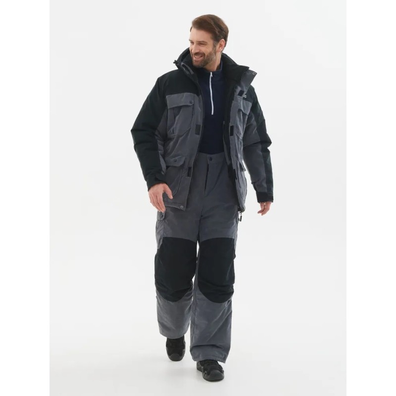 Костюм мужской Huntsman (Восток) Канада, ткань Финляндия, цвет cерый/черный, размер 52-54, 182-188 см