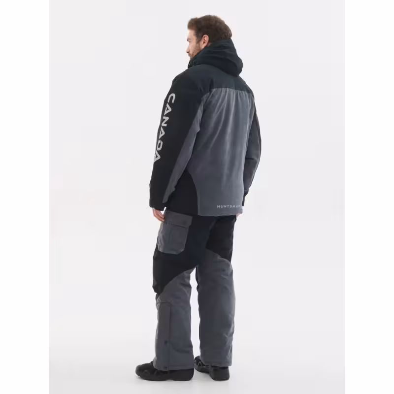 Костюм мужской Huntsman (Восток) Канада, ткань Финляндия, цвет cерый/черный, размер 52-54, 182-188 см